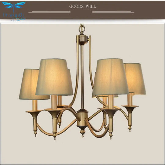Metal Bronze Chandelier 6/8 Heads For Living Room Pendant Lighting