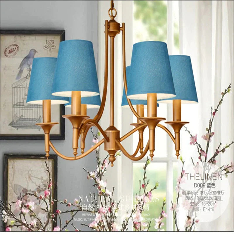 Metal Bronze Chandelier 6/8 Heads For Living Room Ceiling Light