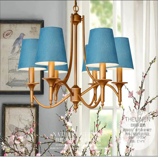 Metal Bronze Chandelier 6/8 Heads For Living Room Ceiling Light