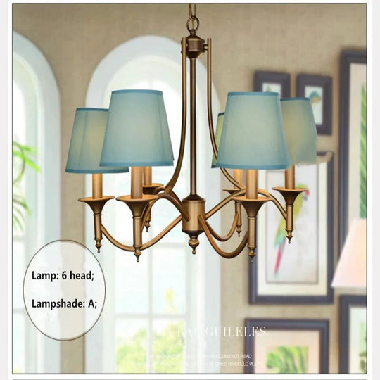 Metal Bronze Chandelier 6/8 Heads For Living Room Ceiling Light