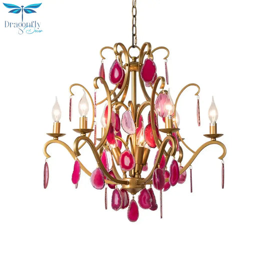 Metal Candelabra Ceiling Chandelier Rural 5/9/12 Lights Dining Room Hanging Pendant Light In