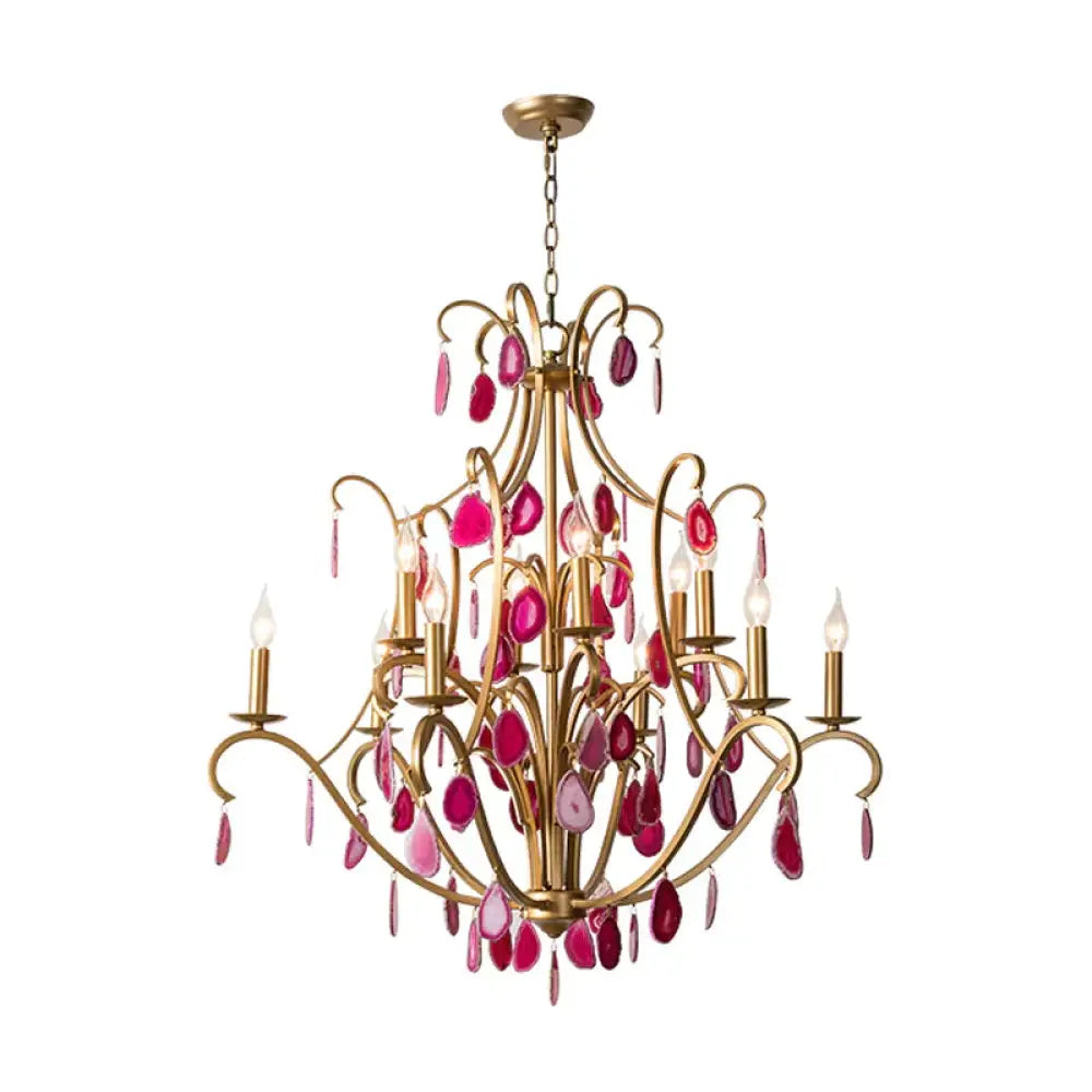 Metal Candelabra Ceiling Chandelier Rural 5/9/12 Lights Dining Room Hanging Pendant Light In