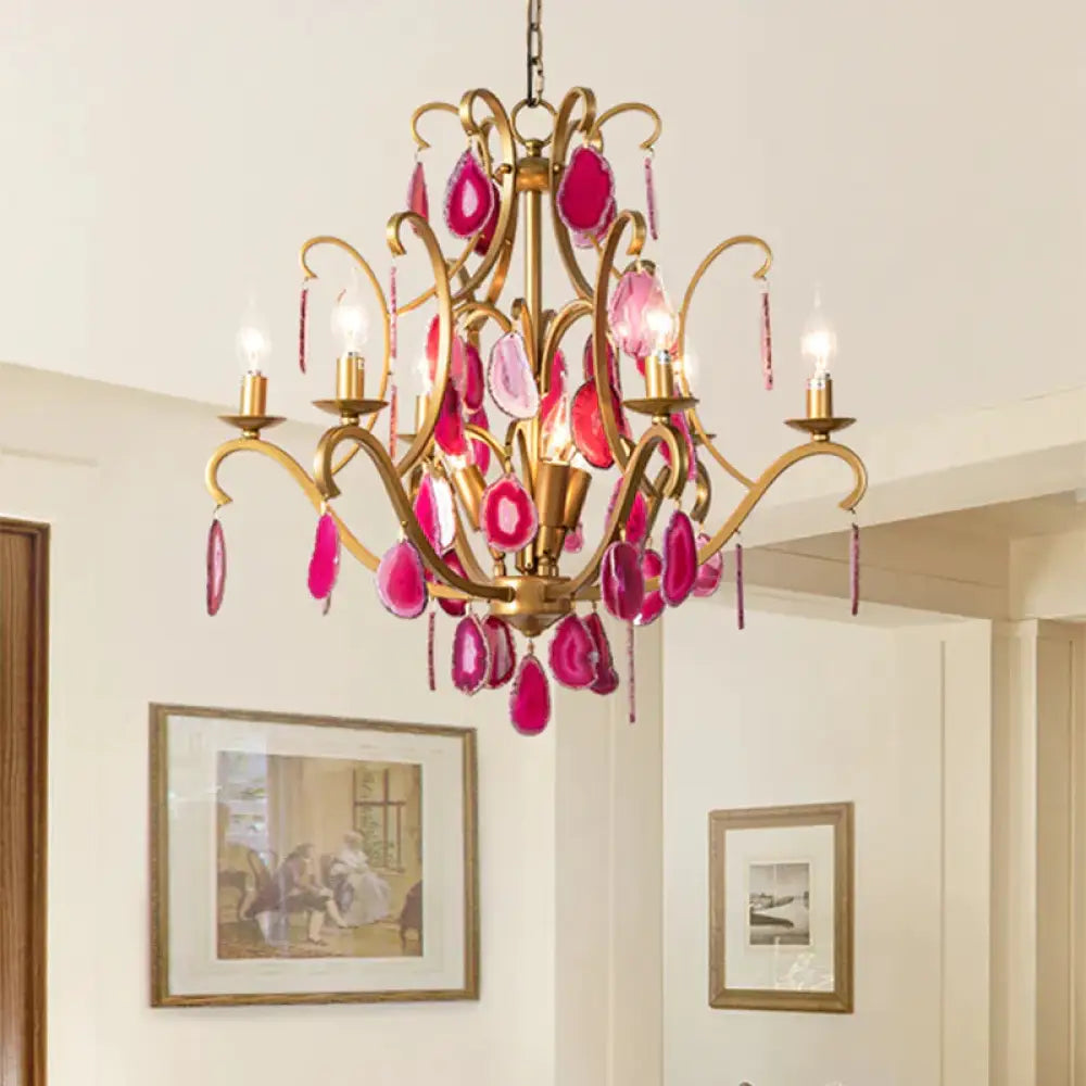 Metal Candelabra Ceiling Chandelier Rural 5/9/12 Lights Dining Room Hanging Pendant Light In