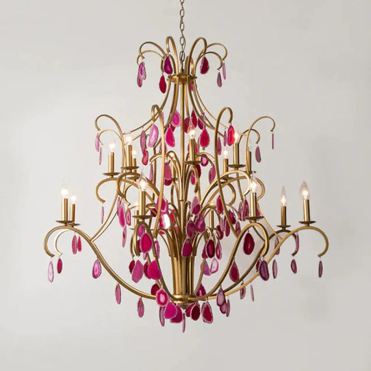 Metal Candelabra Ceiling Chandelier Rural 5/9/12 Lights Dining Room Hanging Pendant Light In