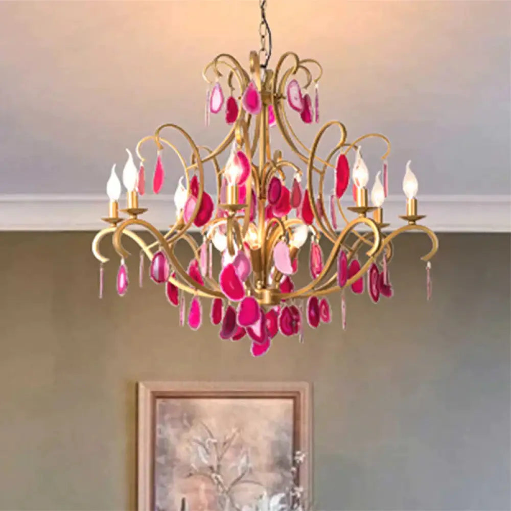 Metal Candelabra Ceiling Chandelier Rural 5/9/12 Lights Dining Room Hanging Pendant Light In