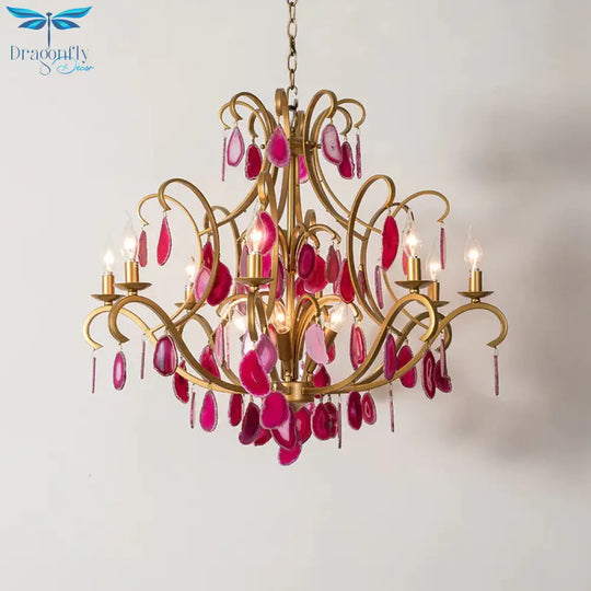 Metal Candelabra Ceiling Chandelier Rural 5/9/12 Lights Dining Room Hanging Pendant Light In