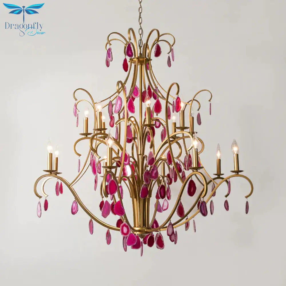 Metal Candelabra Ceiling Chandelier Rural 5/9/12 Lights Dining Room Hanging Pendant Light In