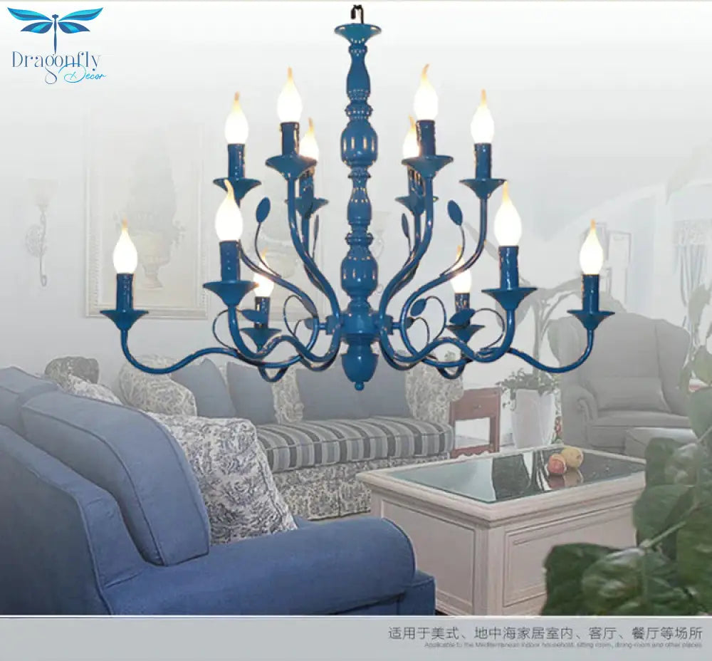 Metal Candle Shape Pendant Chandelier Vintage 10/12/16 Lights Restaurant Hanging Ceiling Lamp In