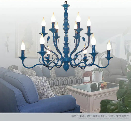 Metal Candle Shape Pendant Chandelier Vintage 10/12/16 Lights Restaurant Hanging Ceiling Lamp In