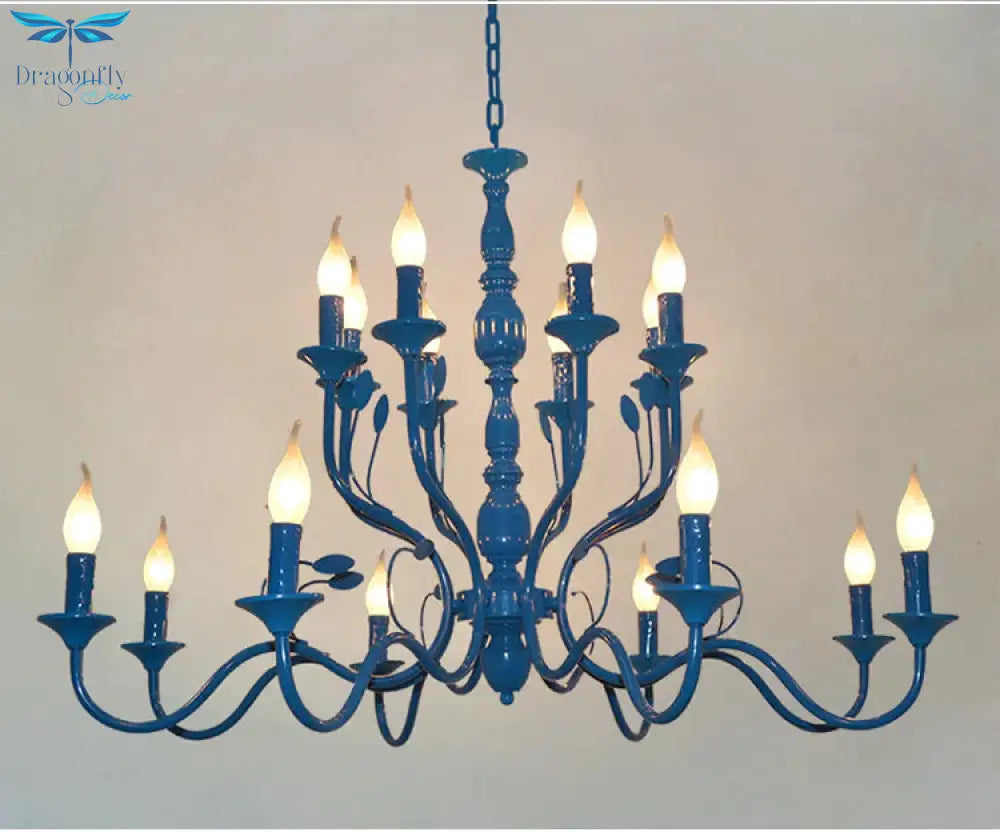 Metal Candle Shape Pendant Chandelier Vintage 10/12/16 Lights Restaurant Hanging Ceiling Lamp In