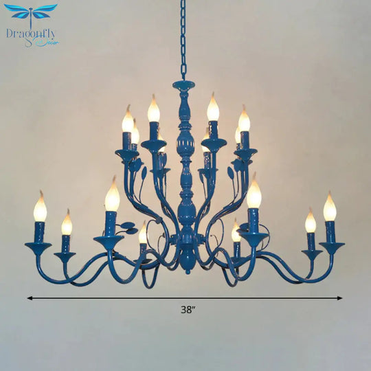 Metal Candle Shape Pendant Chandelier Vintage 10/12/16 Lights Restaurant Hanging Ceiling Lamp In