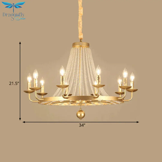 Metal Gold Ceiling Chandelier Candelabra 6/8/10 Lights Traditional - Style Hanging Light Fixture