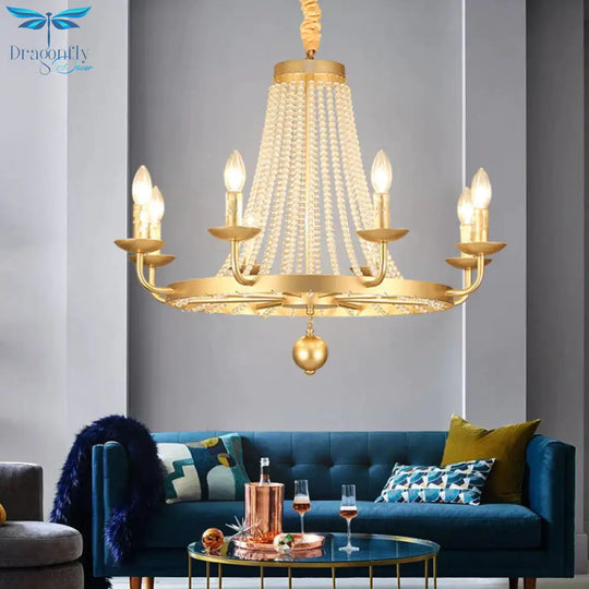 Metal Gold Ceiling Chandelier Candelabra 6/8/10 Lights Traditional - Style Hanging Light Fixture