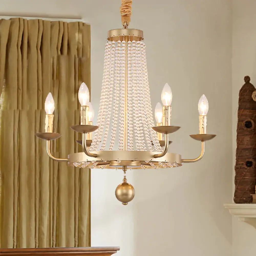 Metal Gold Ceiling Chandelier Candelabra 6/8/10 Lights Traditional - Style Hanging Light Fixture 6 /