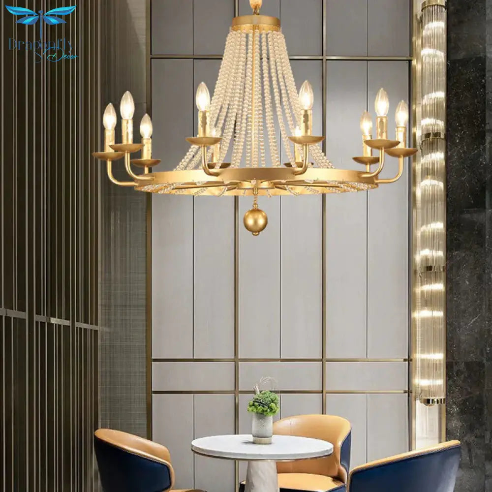 Metal Gold Ceiling Chandelier Candelabra 6/8/10 Lights Traditional - Style Hanging Light Fixture
