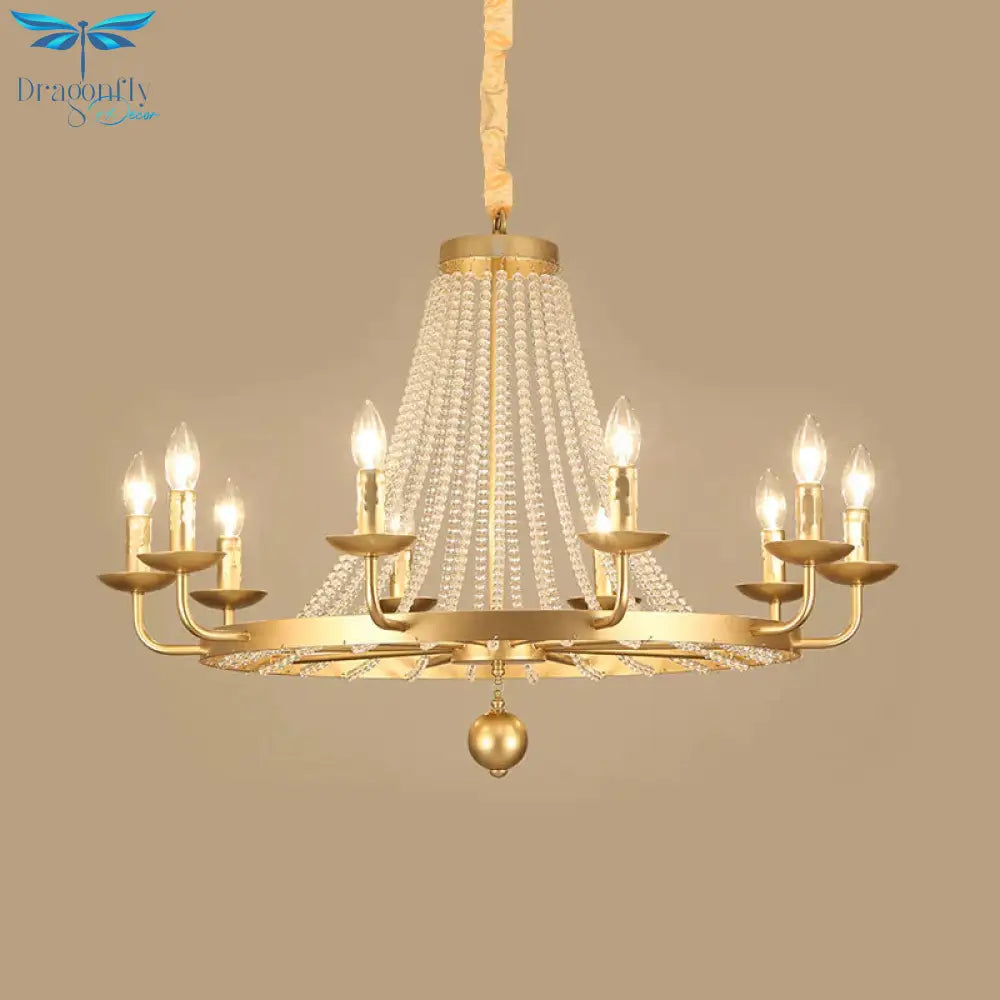 Metal Gold Ceiling Chandelier Candelabra 6/8/10 Lights Traditional - Style Hanging Light Fixture