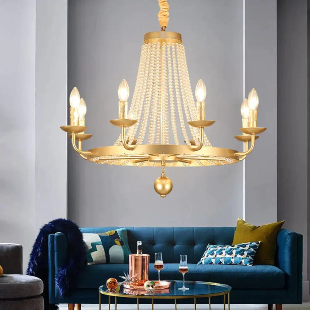 Metal Gold Ceiling Chandelier Candelabra 6/8/10 Lights Traditional - Style Hanging Light Fixture 8 /
