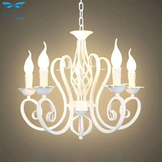 Metal Sputnik Chandelier Lighting Traditional 3/5/6 Lights Living Room Hanging Ceiling Lamp In