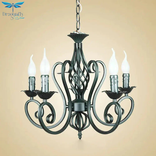 Metal Sputnik Chandelier Lighting Traditional 3/5/6 Lights Living Room Hanging Ceiling Lamp In