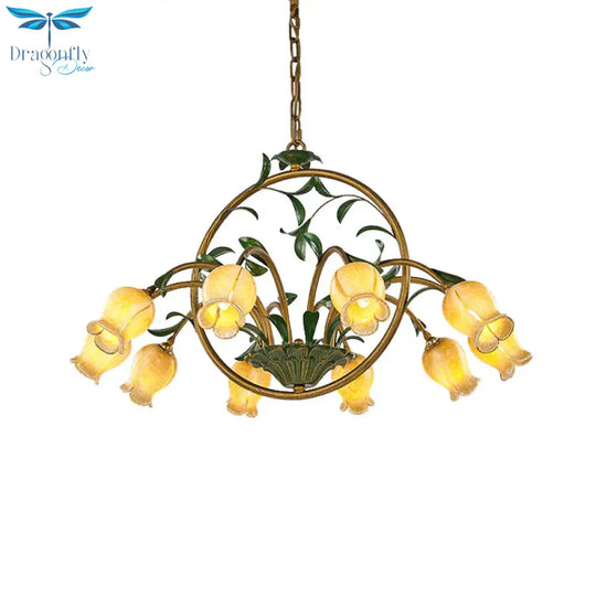 Metal Tulip Ceiling Chandelier Romantic Pastoral 6/8/10 Bulbs Living Room Led Hanging Pendant Light