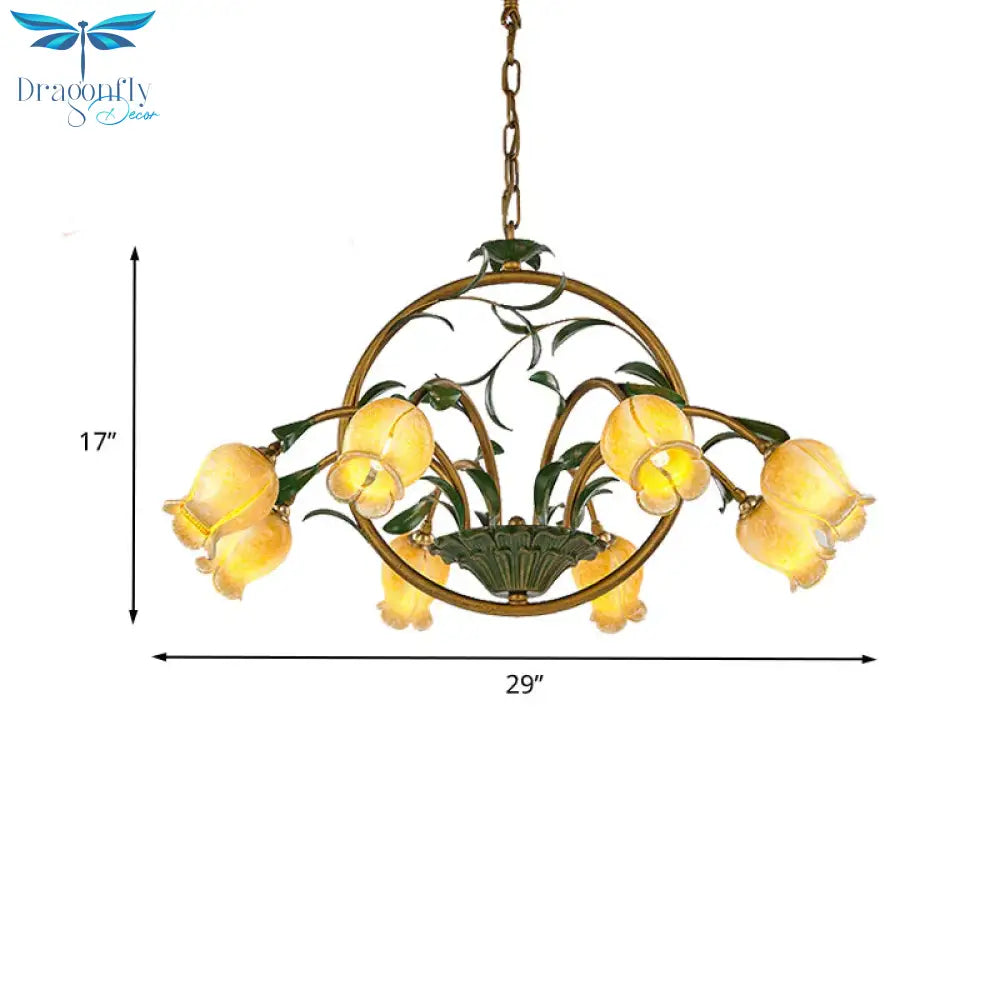 Metal Tulip Ceiling Chandelier Romantic Pastoral 6/8/10 Bulbs Living Room Led Hanging Pendant Light