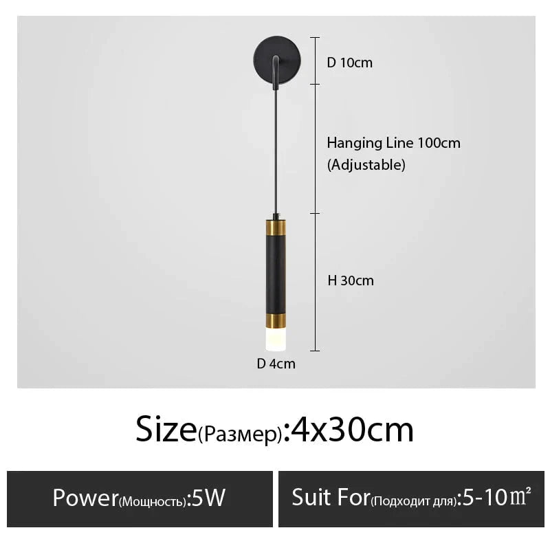Minimalist Creative Luxury Bedroom Bedside Wall Lamp With Spotlight Type A / Warm Light 3000K Wall