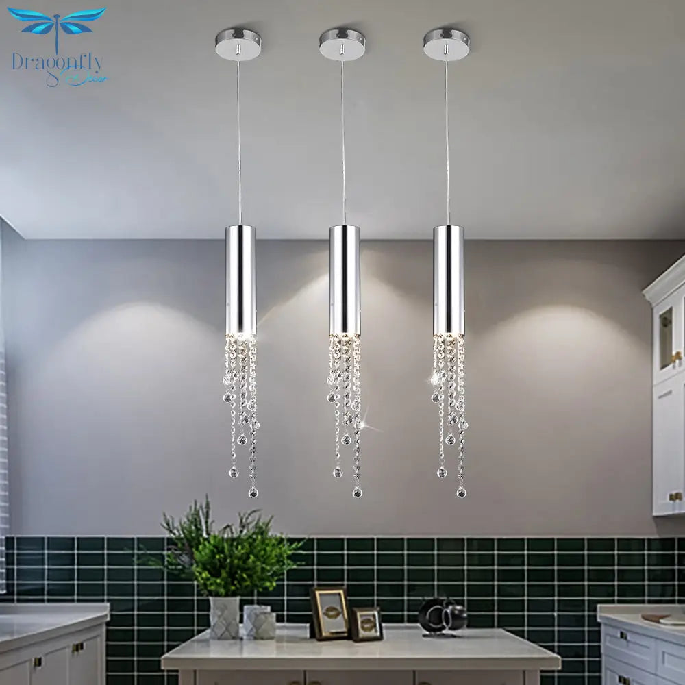 Modern Chrome Crystal Ceiling Chandelier For Dining Room Staircase Long Loft Large Hallway Lobby