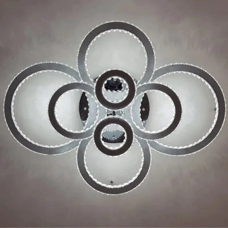 Modern Crystal Ceiling Lights Living Room Luxury Silver Light Bedroom Led Lamps Dining Fixtures