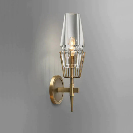 Modern Crystal Wall Lights Personality Villa Hotel Copper Single Head Lamps