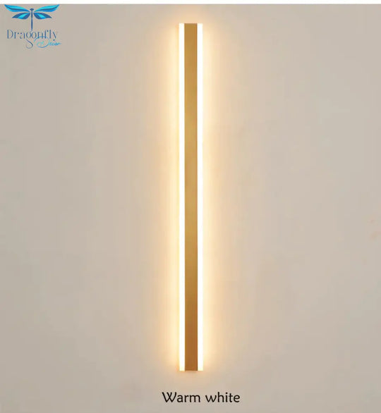 Modern Ip65 Waterproof Outdoor Lights Stainless Steel Long Led Wall Lamp Gold Light Garden Porch