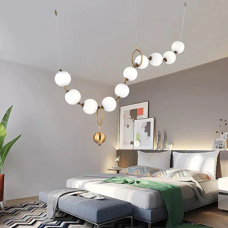 Modern Led Glass Lampshade Pendant Light Nordic Design Dining Room Hanging Lamp Light Fixtures
