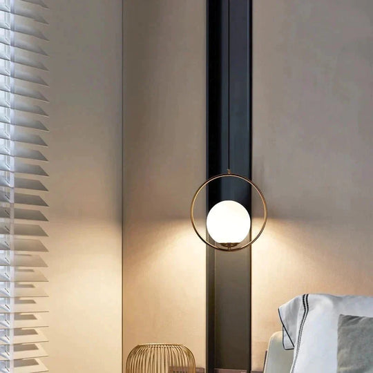 Modern Led Round Glass Ball Pendant Lights Iron E14 Lamps Hanging Light Fixture For Living Room