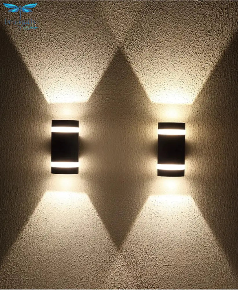 Modern Led Wall Light Outdoor Ip65 Waterproof Aluminum Black Lamps Porch Garden Lamp 6W 12W 110V
