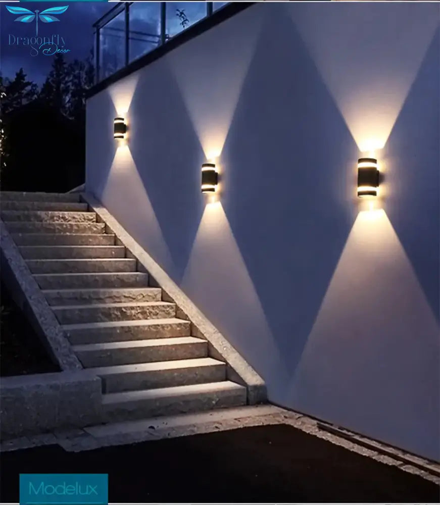 Modern Led Wall Light Outdoor Ip65 Waterproof Aluminum Black Lamps Porch Garden Lamp 6W 12W 110V