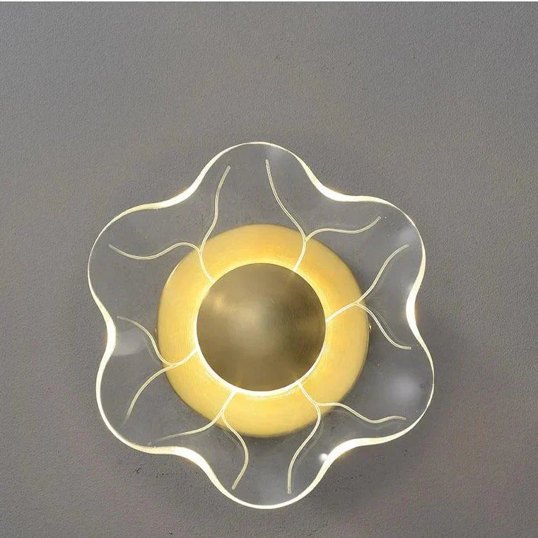 Modern Luxury Bedroom Bedside Lamp Flower Copper Wall Lamps