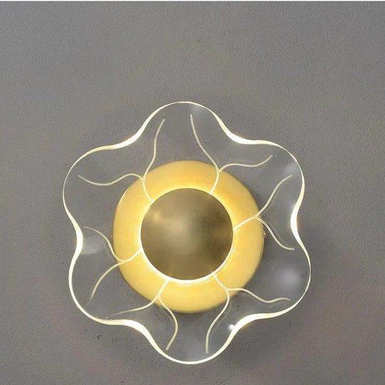 Modern Luxury Bedroom Bedside Lamp Flower Copper Wall Lamps