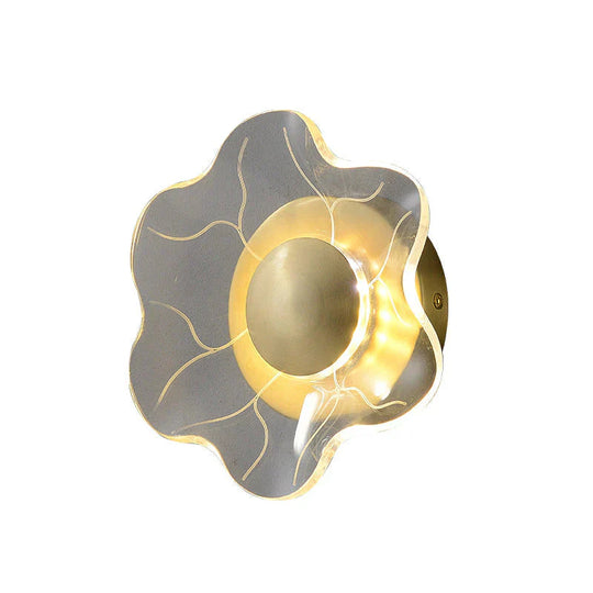 Modern Luxury Bedroom Bedside Lamp Flower Copper Wall 20*H8Cm / Contains Led Light Source Lamps