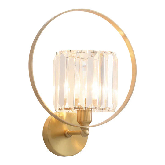 Modern Luxury Copper Wall Lamp Living Room Tv Background Creative Bedroom Bedside Simple Crystal