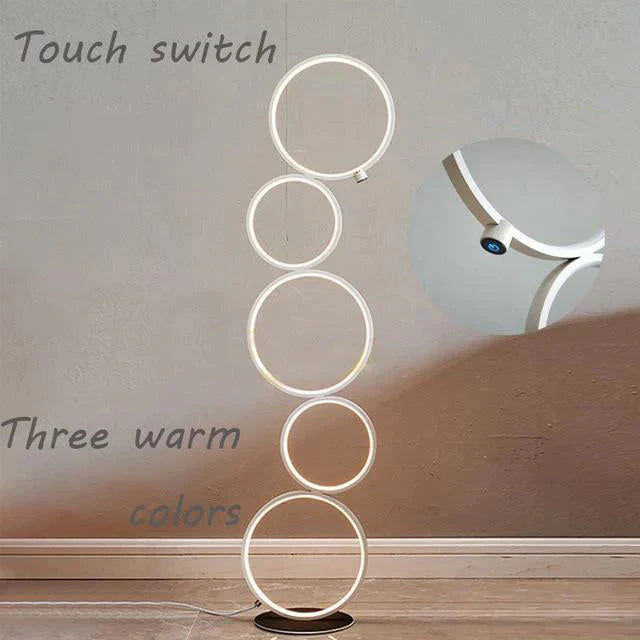 Modern Minimalist Led Ring Floor Lights Lighting Art Deco Home Touch Switch Standing Lamp For