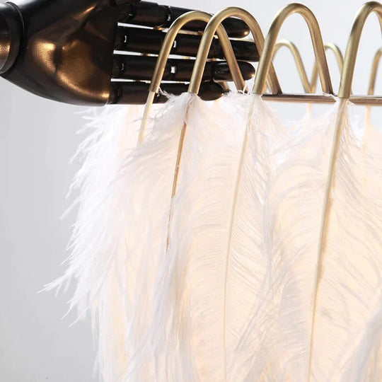 Modern Nordic Fairy Feather Chandelier Lamp Loft Pendant Lights Living Suspension Lighting Fixtures