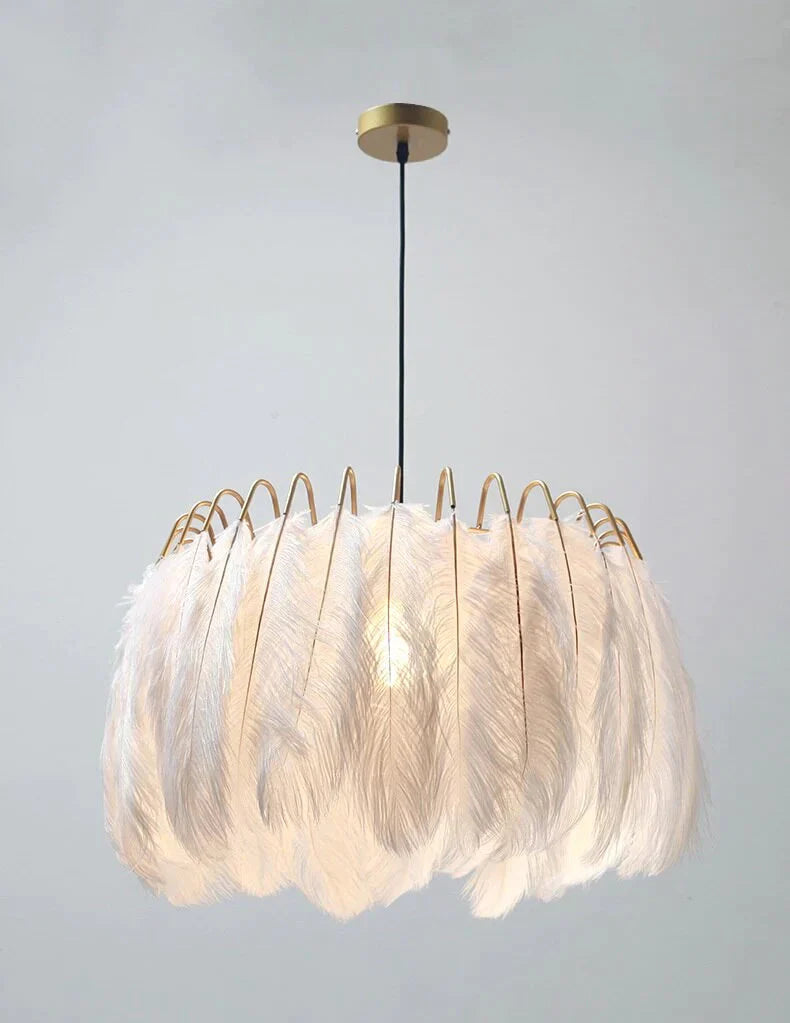 Modern Nordic Fairy Feather Chandelier Lamp Loft Pendant Lights Living Suspension Lighting Fixtures