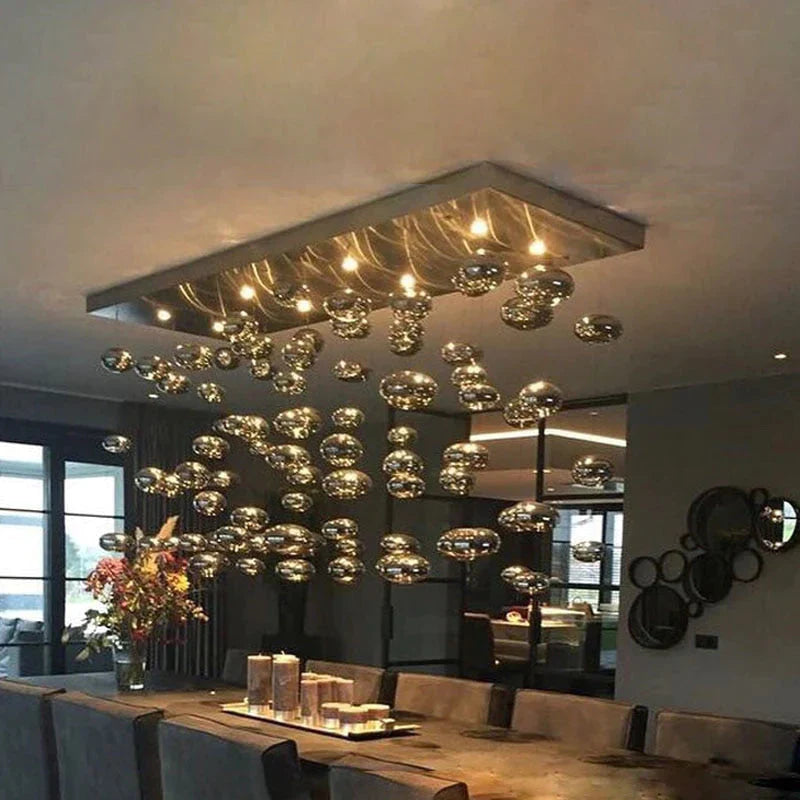 Modern Oval Bubble Ball Led Chandelier Lighting Dining Room Light Fixtures