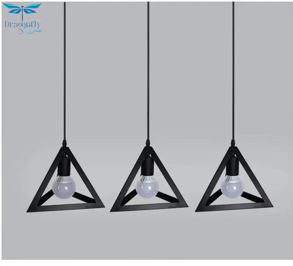 Modern Pendant Light Black Iron Hanging Cage Vintage E27Led Lamp Bulb Industrial Loft Retro Dining