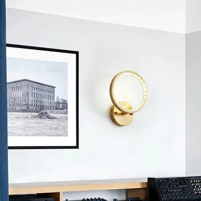 Modern Simple Bedroom Bedside Copper Wall Lamp Lamps