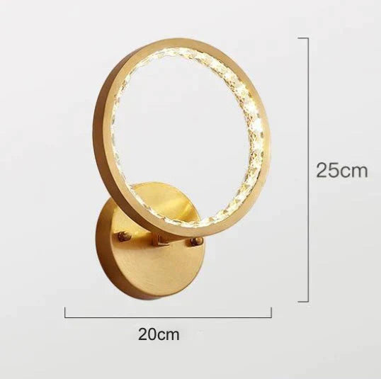 Modern Simple Bedroom Bedside Copper Wall Lamp / Withled Light Source Lamps