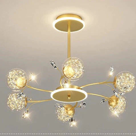Modern Simple Crystal Living Room Dining Lamp Hanging A / 6 Heads Monochrome Pendant