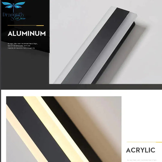 Modern Waterproof Outdoor Long Strip Led Wall Lamp Ip65 Aluminum Light Garden Porch Sconce 110V