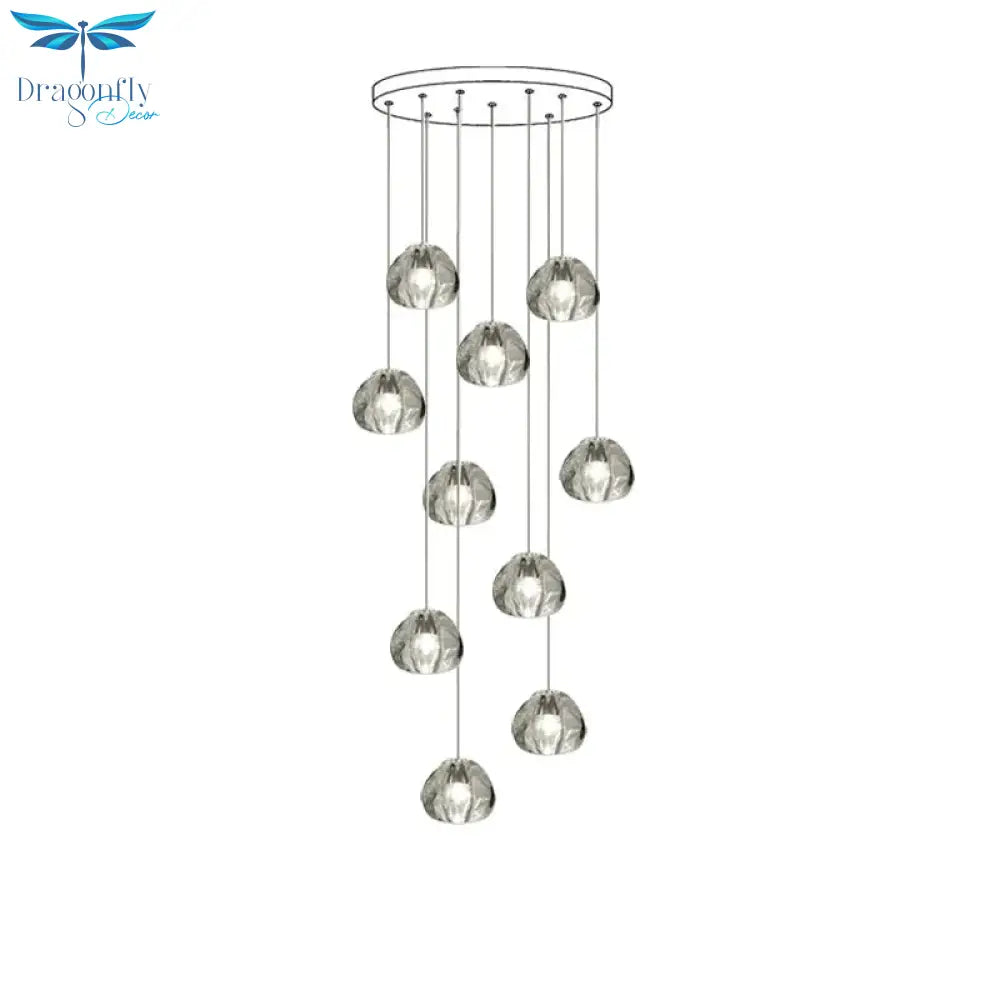Nebular - Modern K9 Crystal Led Meteor Chandelier