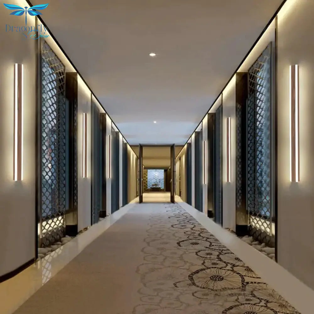 New Chinese Outdoor Wall Lamp Waterproof Stainless Steel Long Led Imitation Marble Light Garden