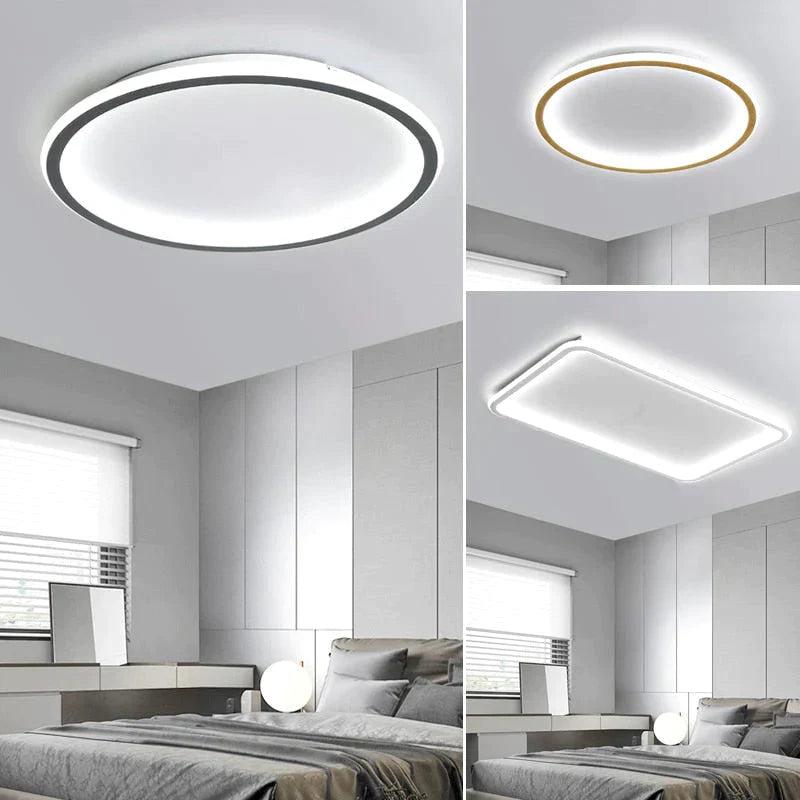New Modern Black White Ultra - Thin Led Ceiling Light Rectangular Round Bedroom Lamp Living Room